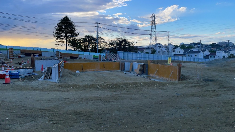 型枠施工の現場写真-明石市内造成工事現場②