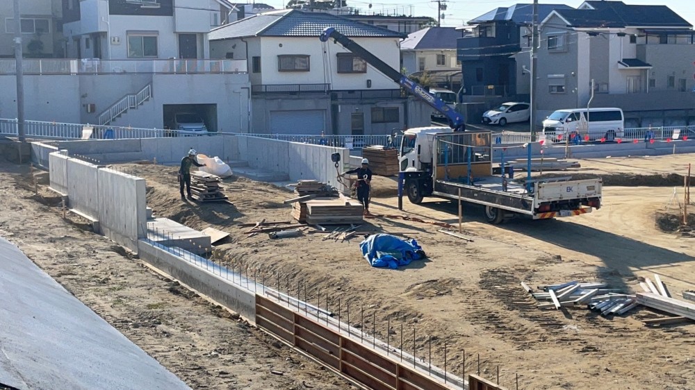 型枠施工現場写真_明石市内造成工事現場④