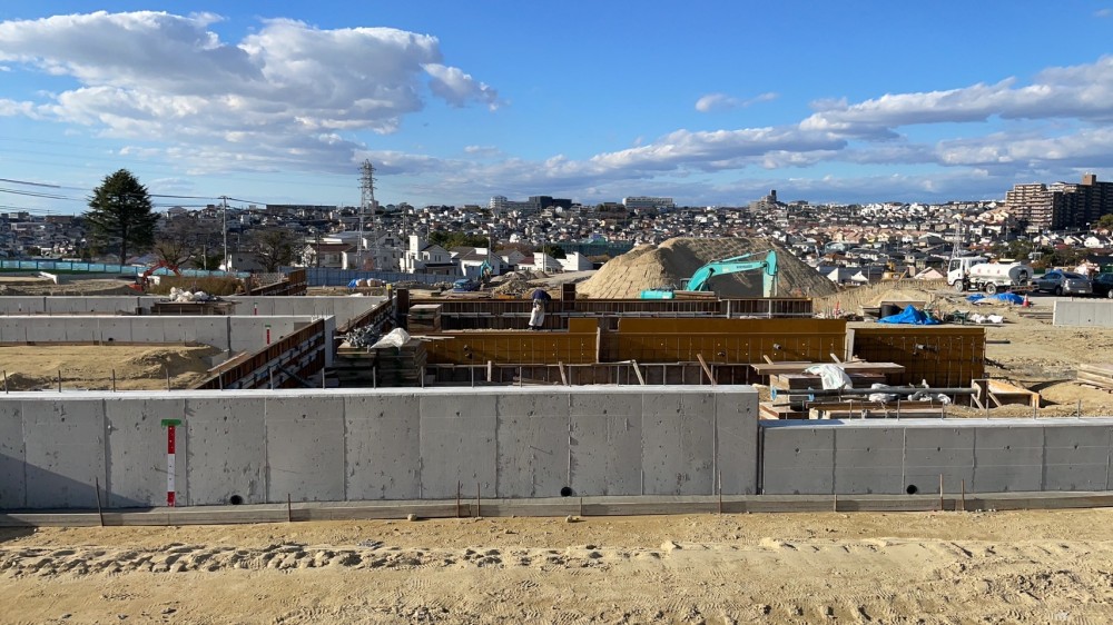 型枠施工現場写真_明石市内造成工事現場⑤